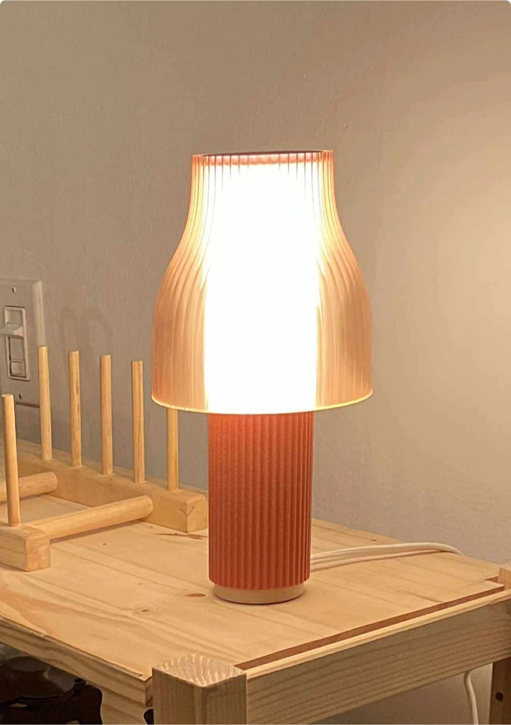 Unique Terracotta Mushroom Table Lamp