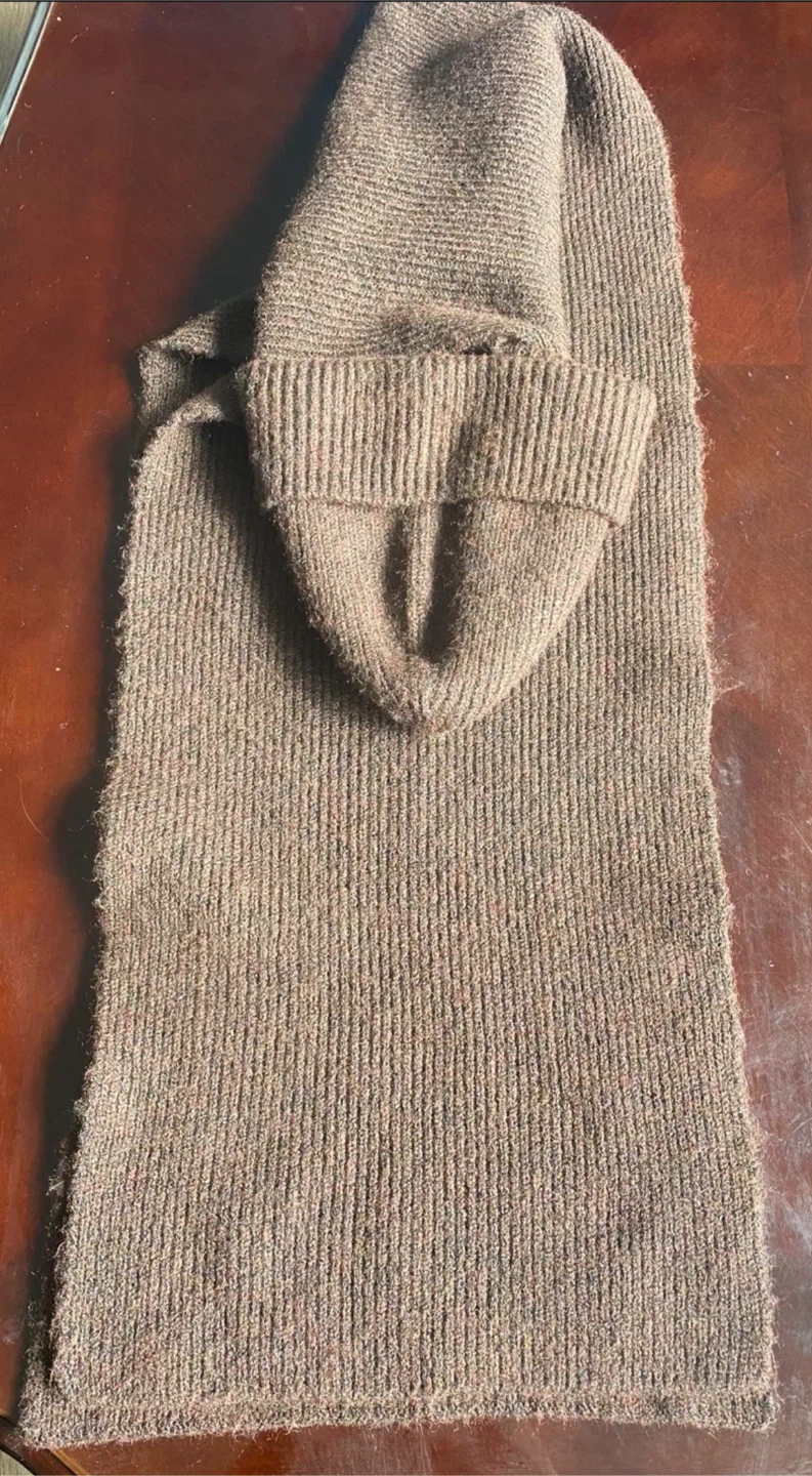 Brown Knit Balaclava and Scarf Set - photo 2