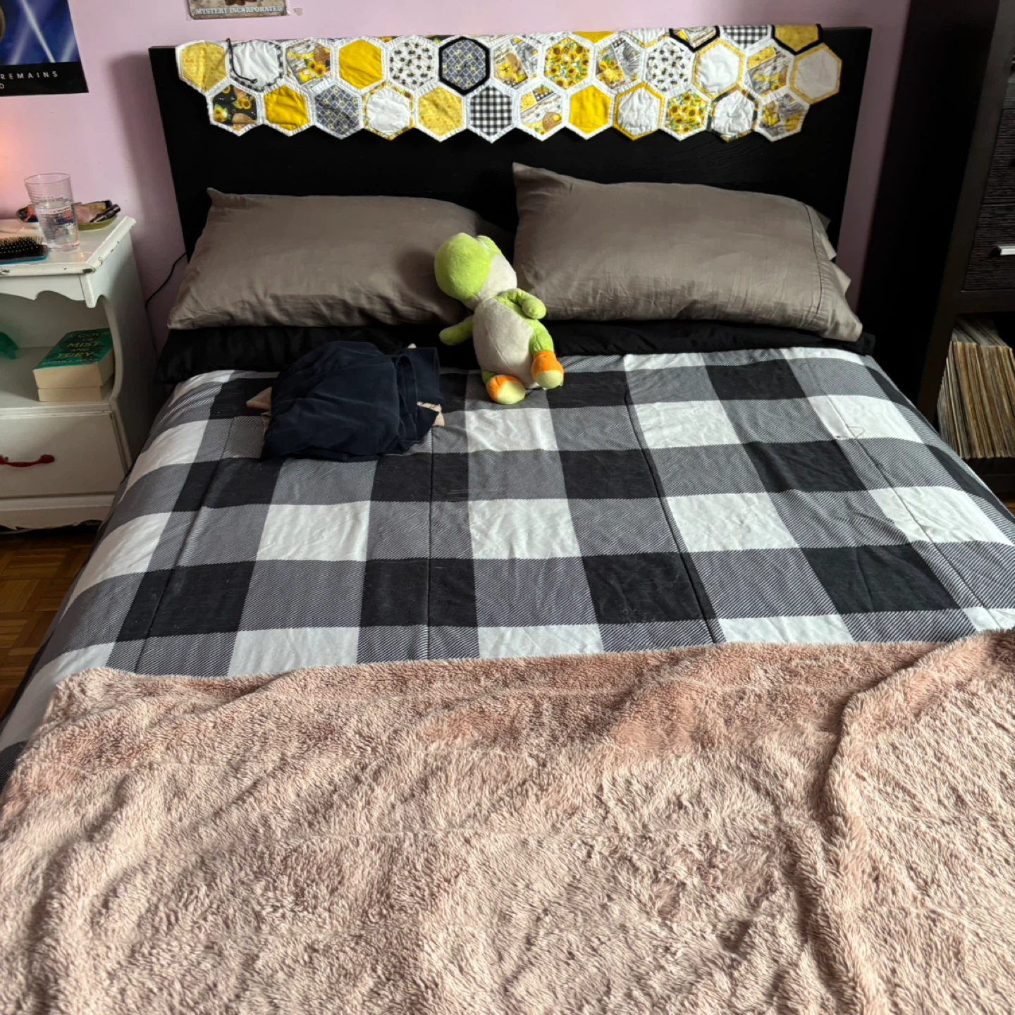 Black Ikea Double bed with 4 Under Bed drawers - photo 3