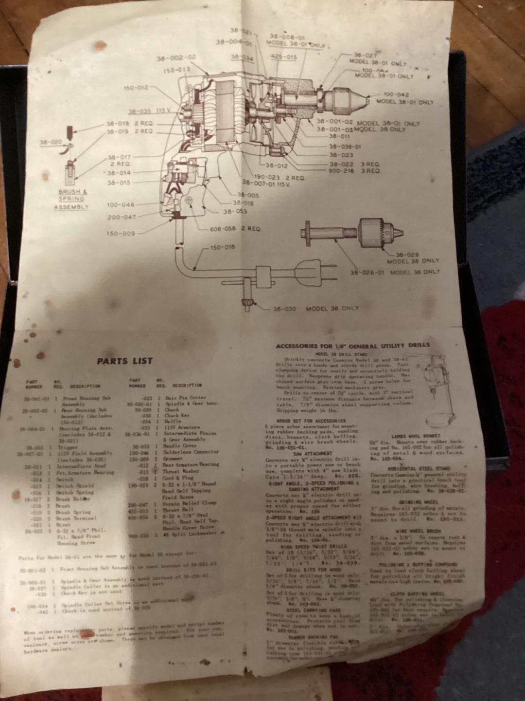 Vintage Cummins 38 & 38-01 14" General Utility Drill Kit - photo 3