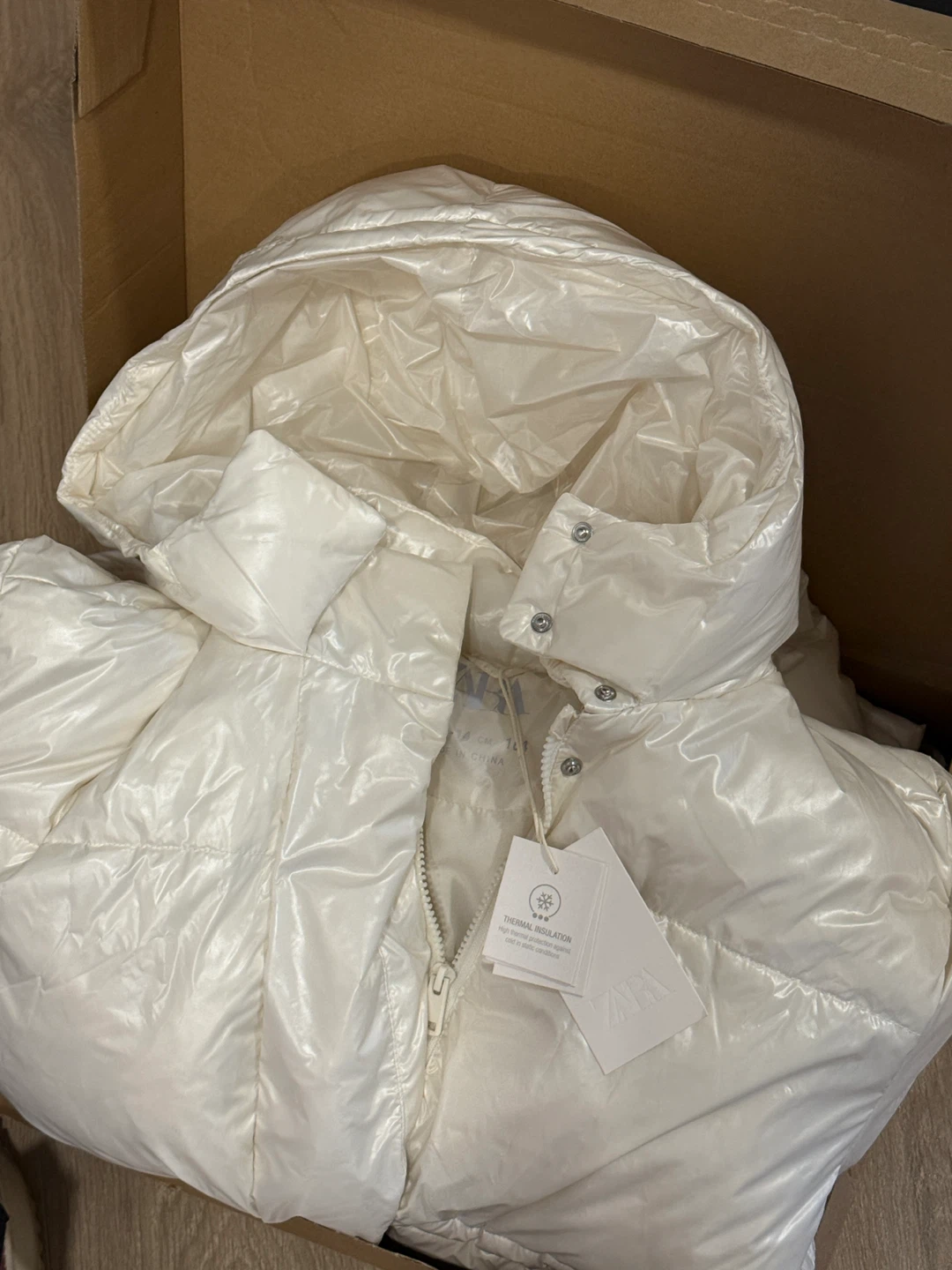 Zara Puffer Down Jacket - White - photo 2