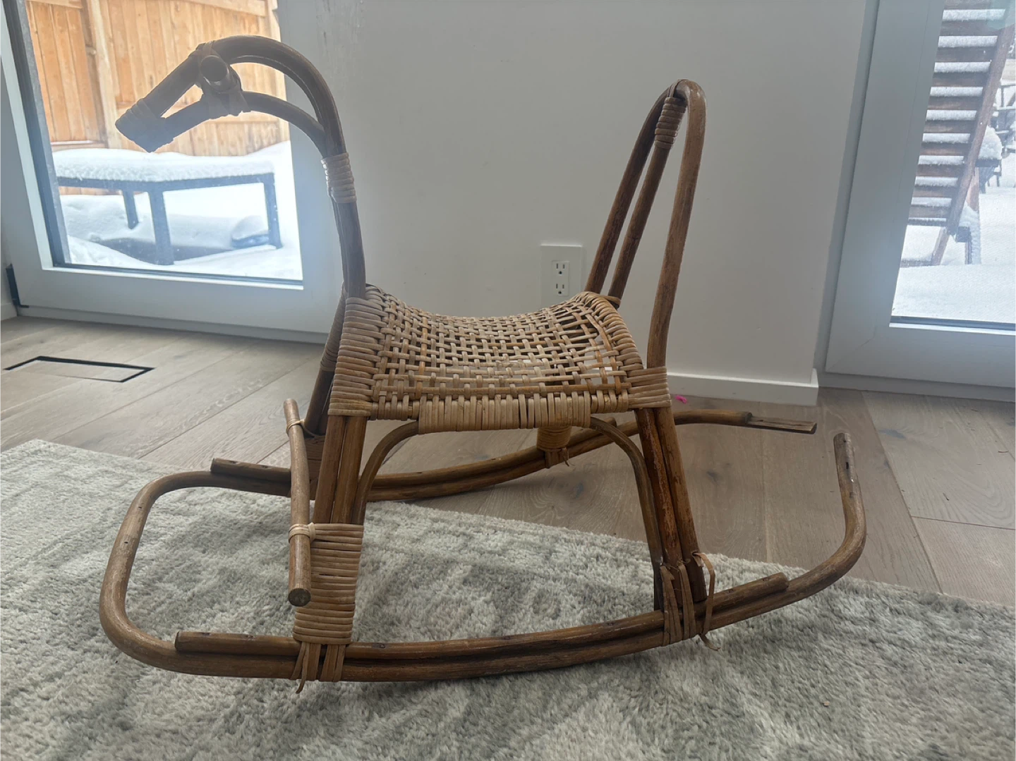Vintage Rattan Rocking Horse
