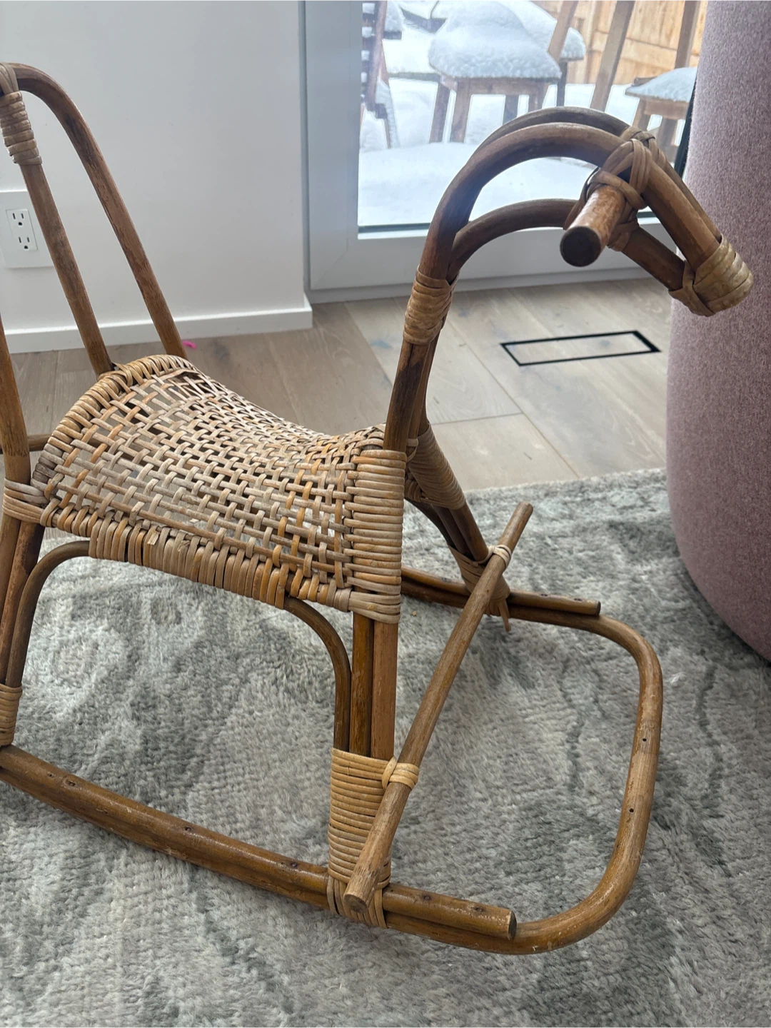 Vintage Rattan Rocking Horse - photo 3