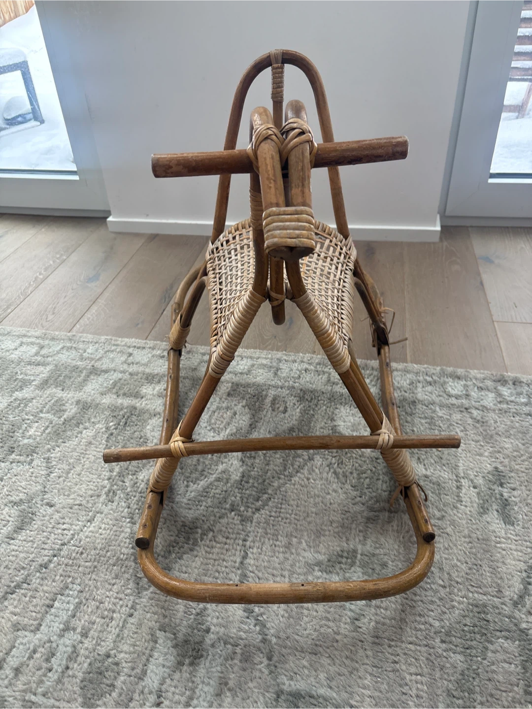 Vintage Rattan Rocking Horse - photo 2