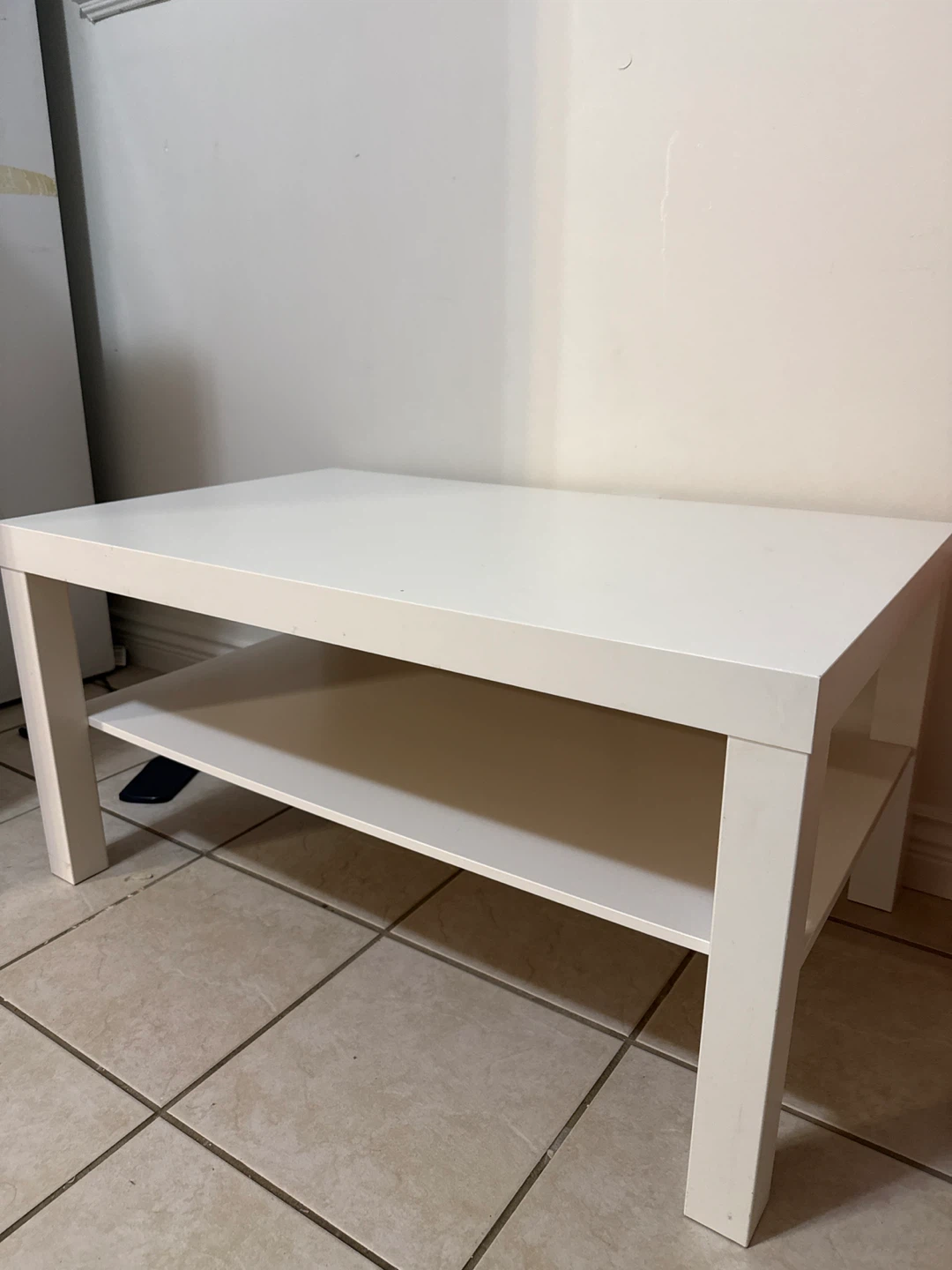 White Coffee Table with Shelf