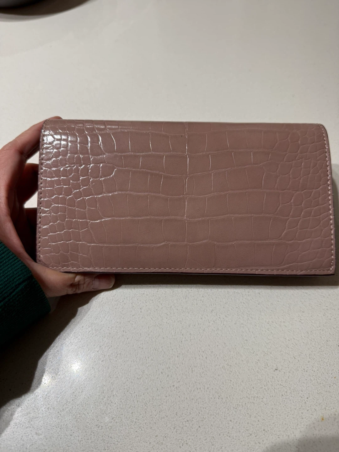 Charles & Keith Croc Embossed Wallet/Clutch with Chain Strap - photo 5