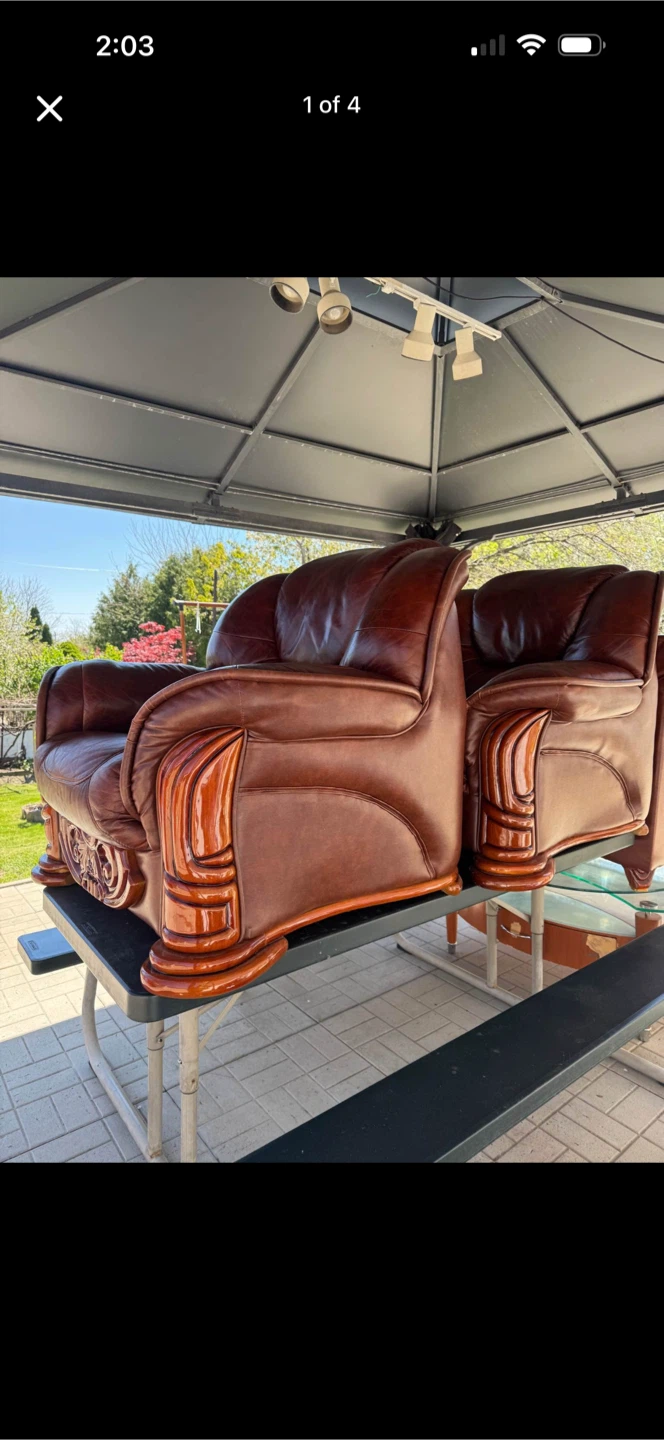 italian leather armchair - photo 2