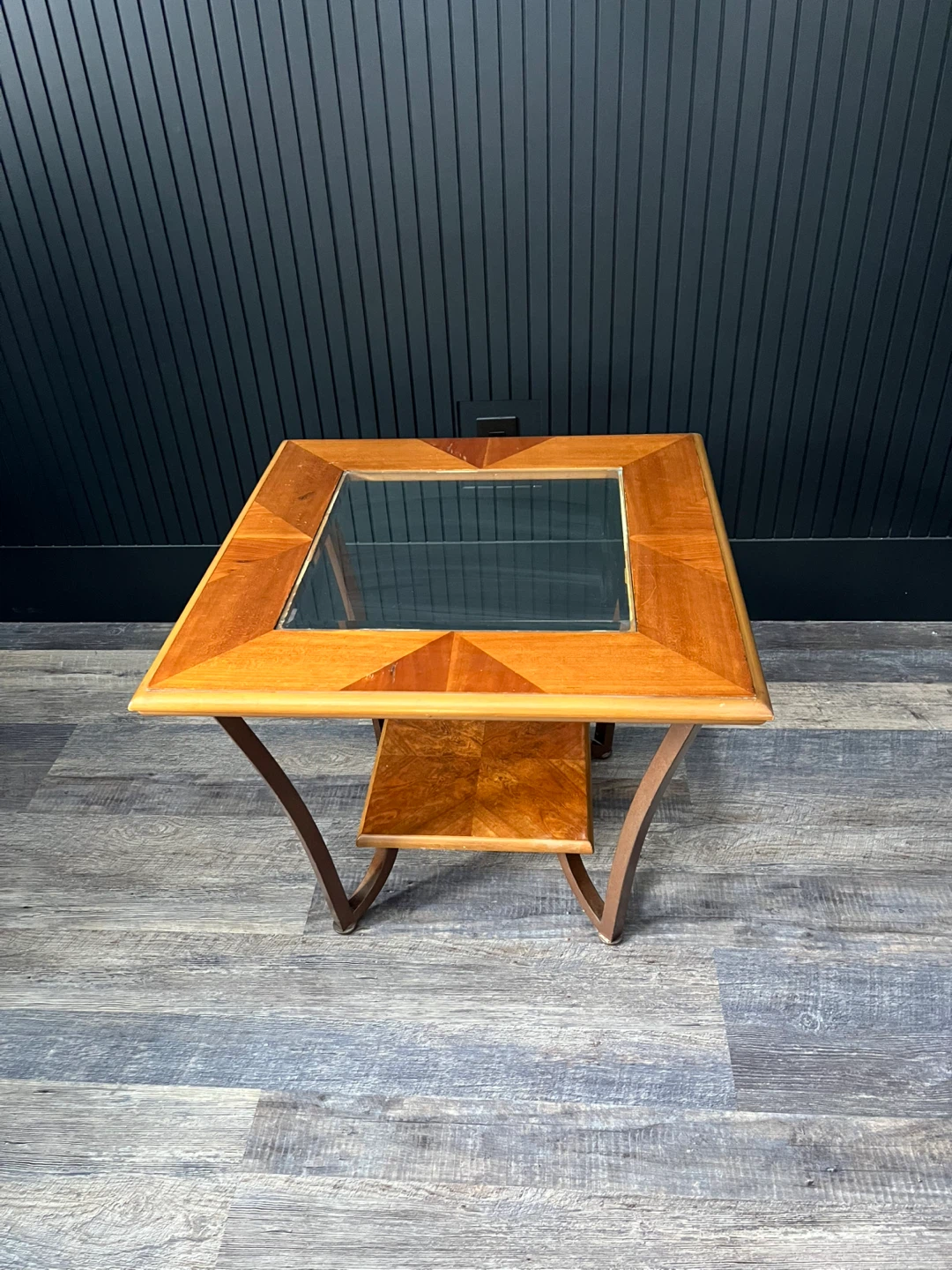 3 Pc Modern Wood/Glass Table Set - photo 2