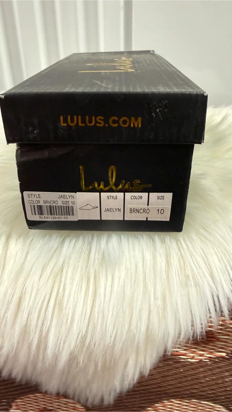 Lulus Jaelyn Brown Croc Pointed Toe Mules - Size 10 - photo 4