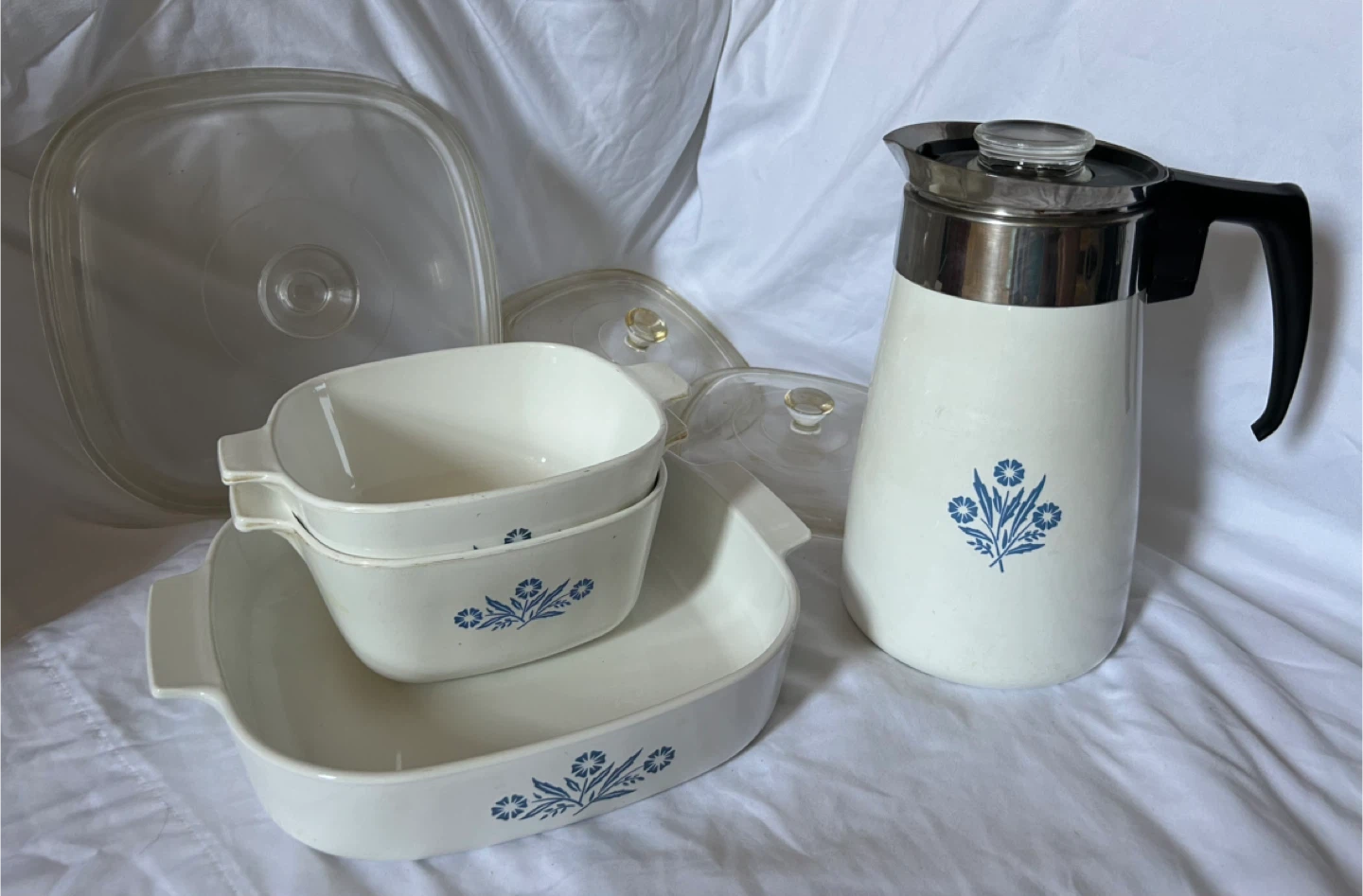 CorningWare Blue Cornflower Casserole Dishes Set