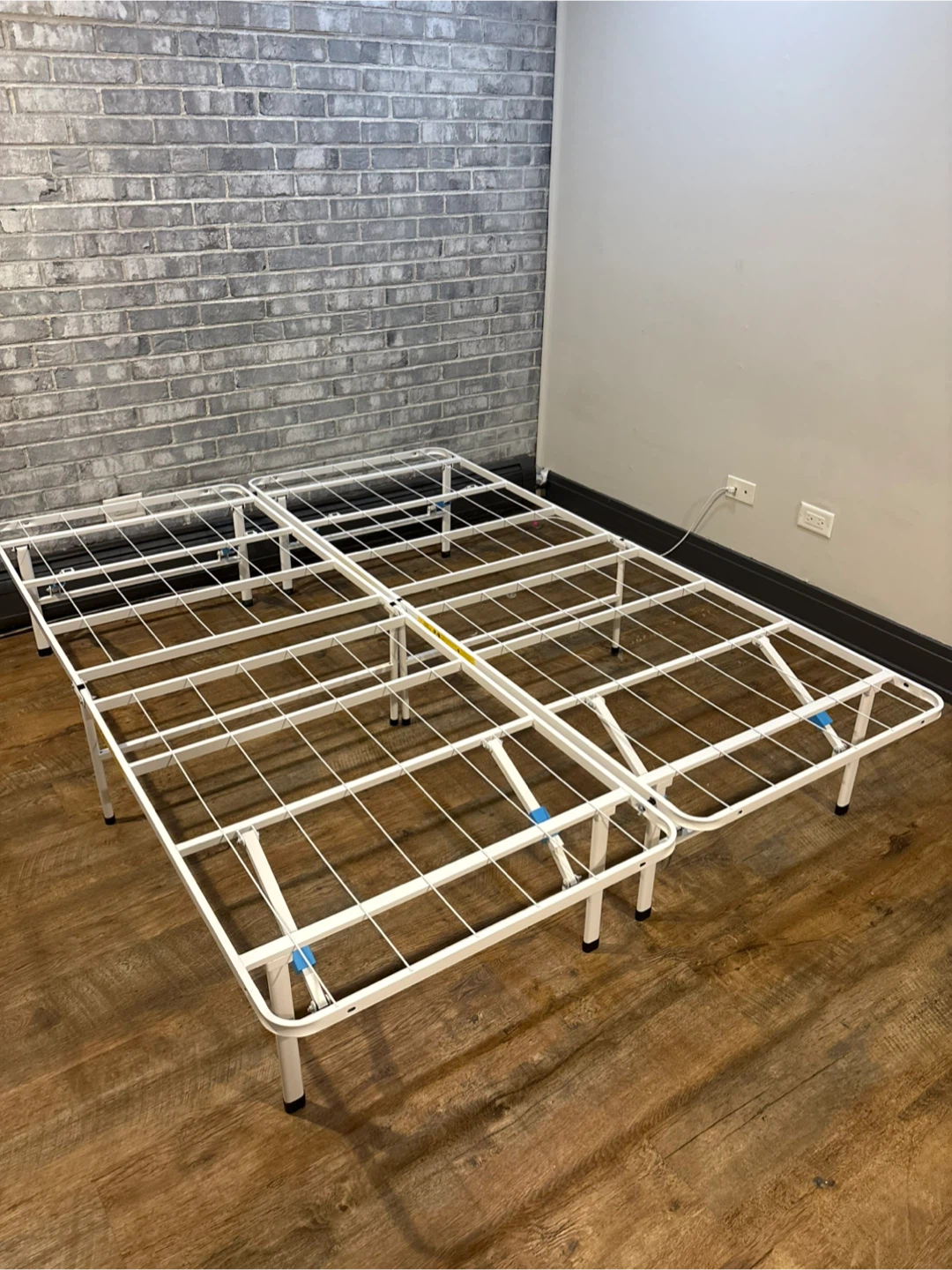 Foldable White Metal Queen Bed Frame - Amazon Basic