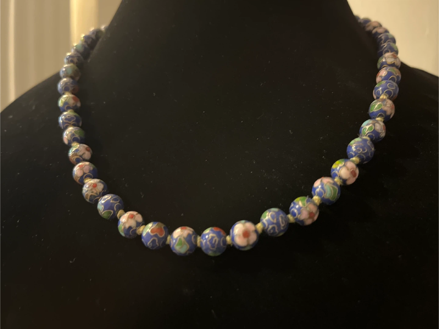 Blue Cloisonné Bead Necklace — from Hong Kong - photo 3