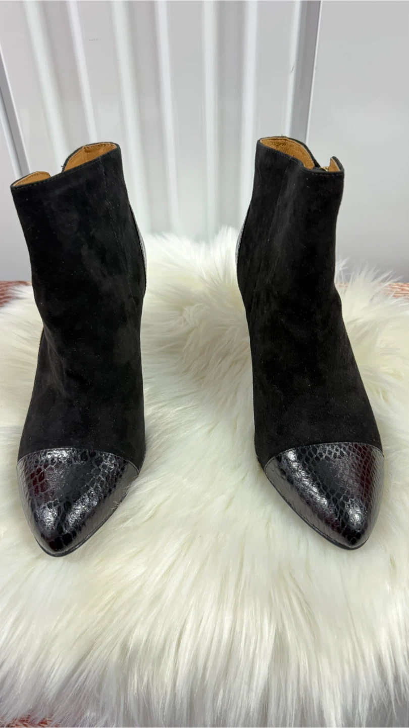 SOFFT Black Suede & Snake Embossed Heel Booties - Size 9.5M - photo 2