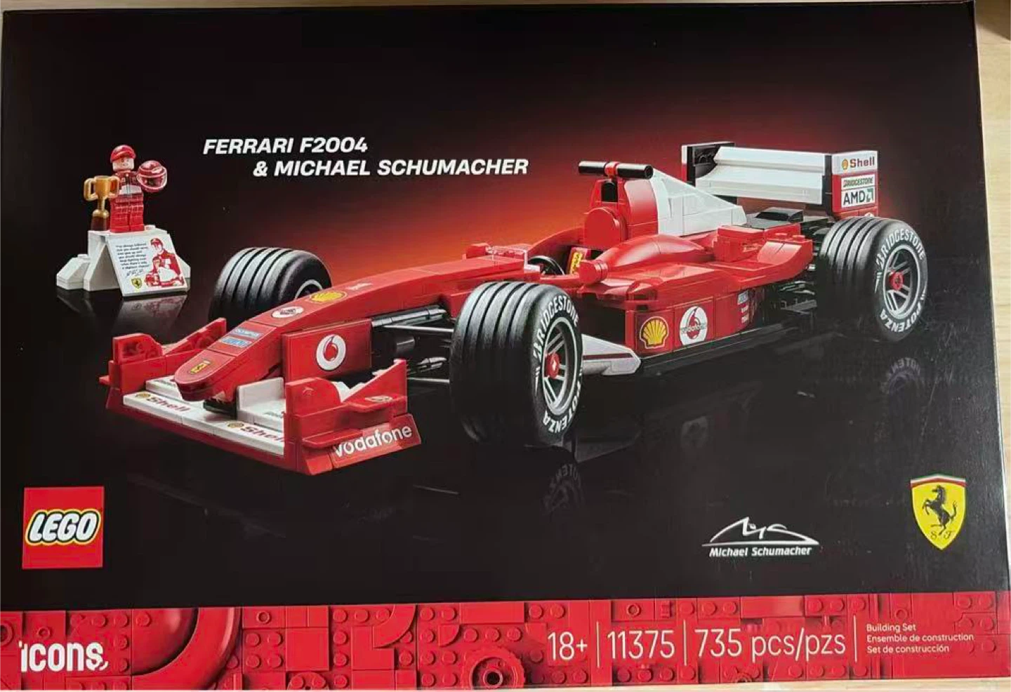 LEGO Icons Ferrari F2004 & Michael Schumacher Building Set