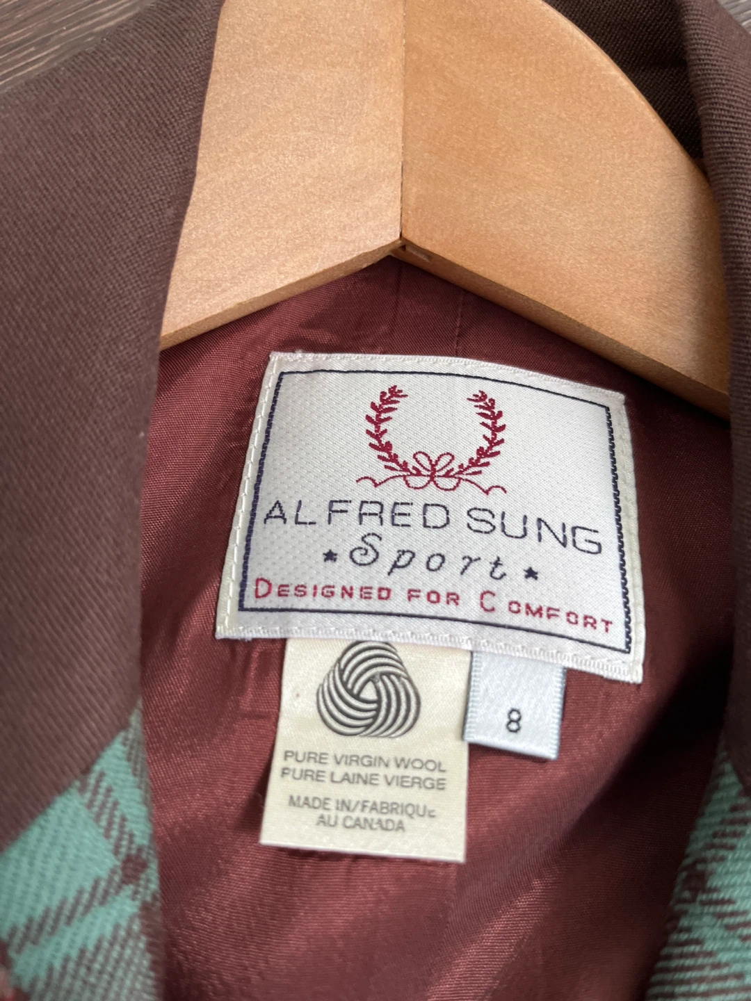 🥕Alfred Sung Sport Plaid Wool Blazer Size 8 - photo 2