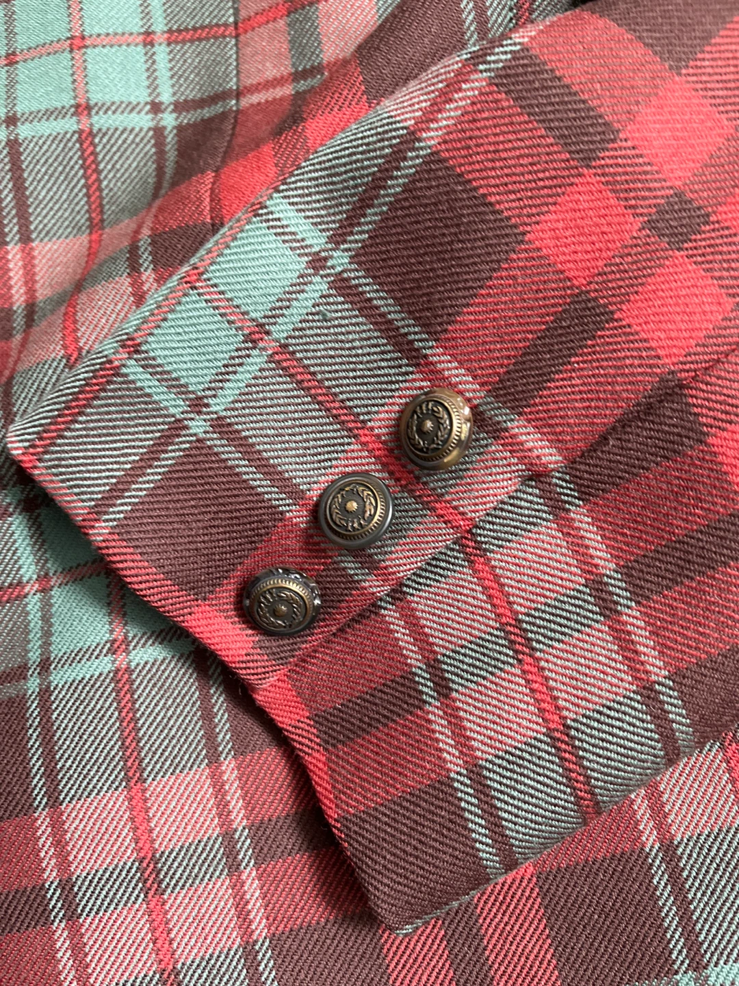 🥕Alfred Sung Sport Plaid Wool Blazer Size 8 - photo 4