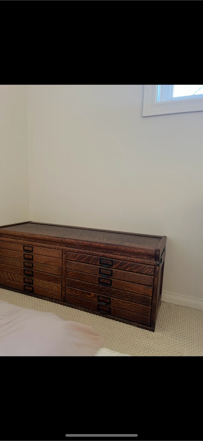 Antique Flat File Cabinet - photo 2
