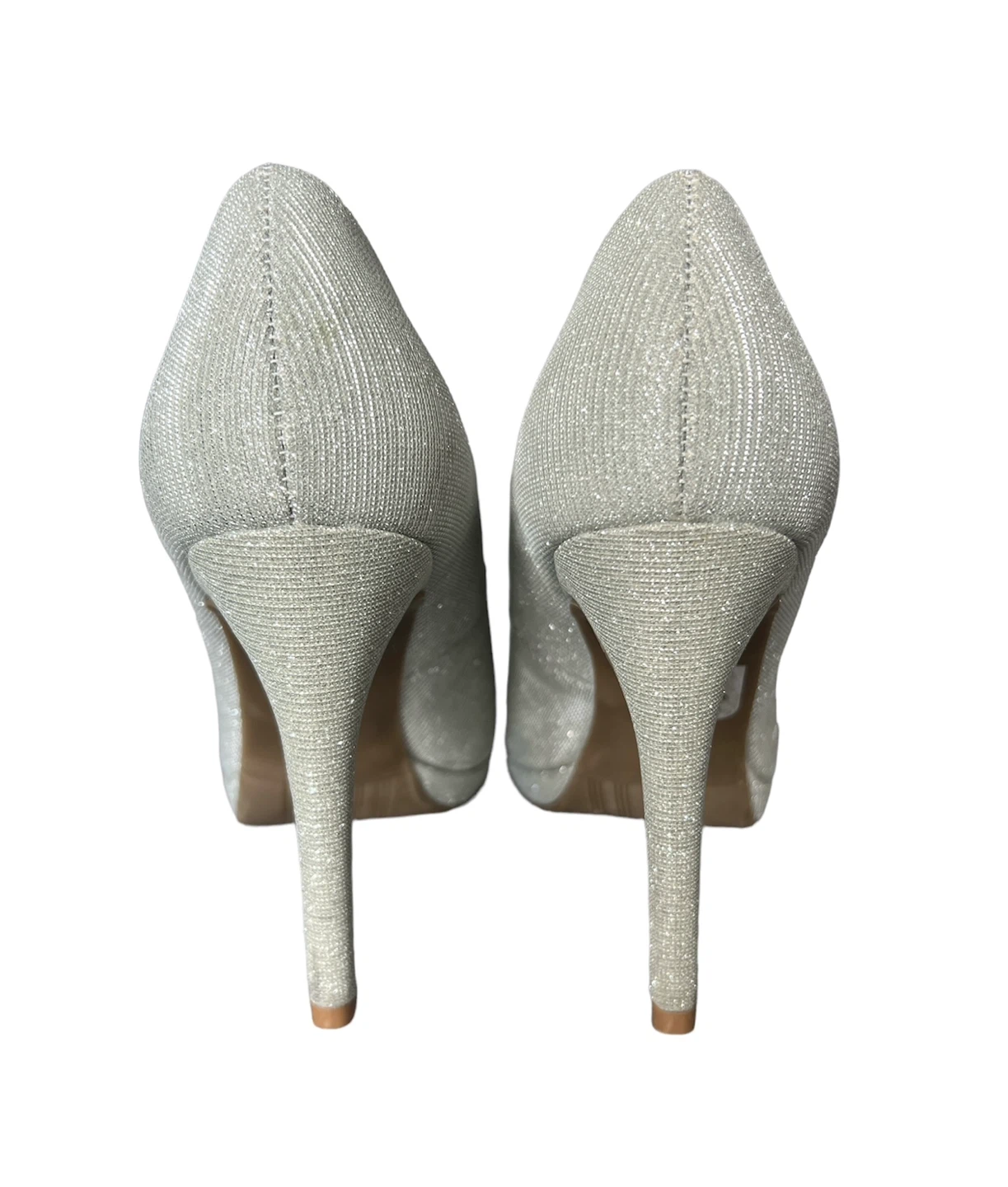 Silver Glitter Peep-Toe Heels - photo 2