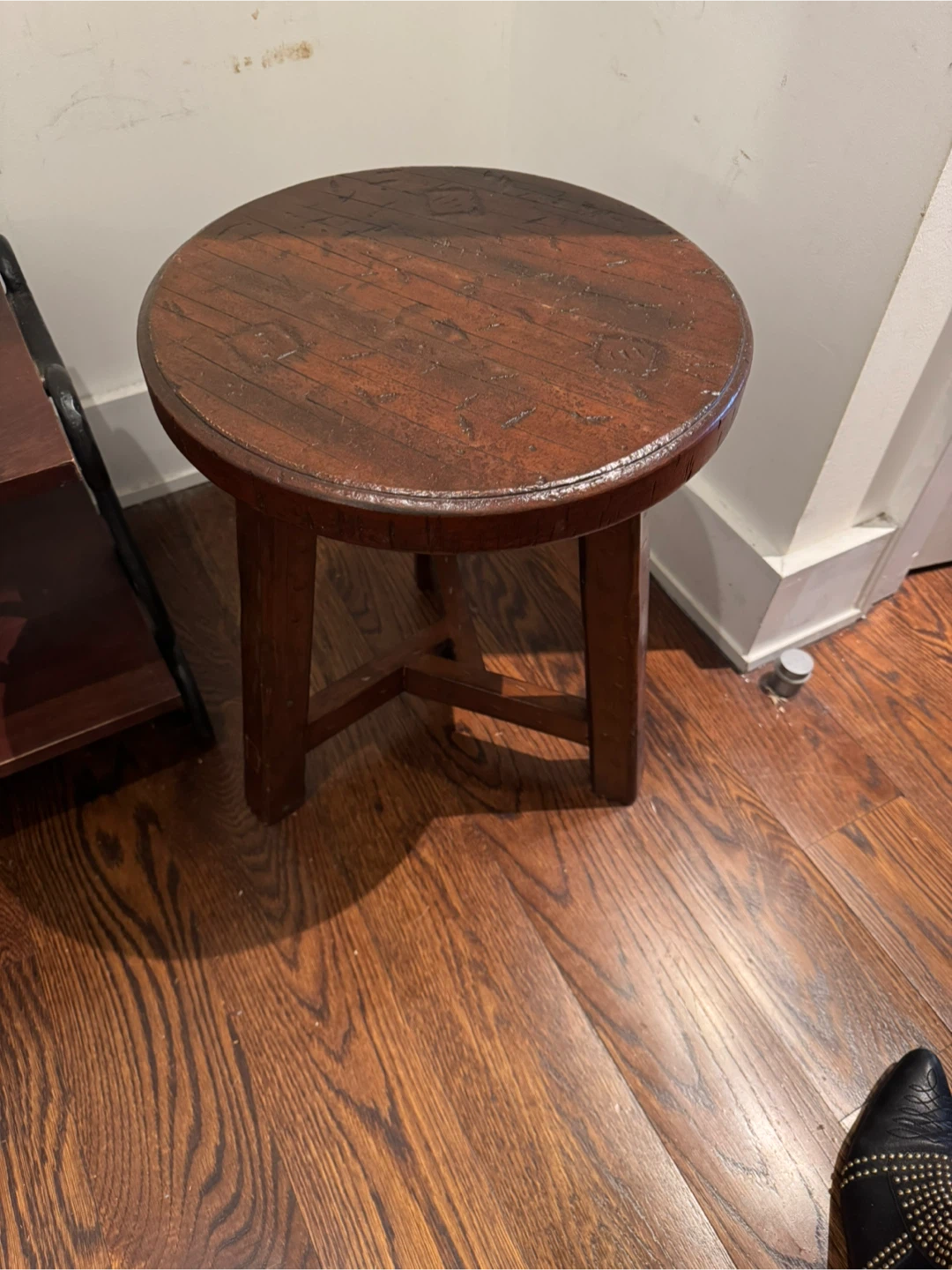 Pottery Barn Wooden Round Top Stool - photo 2