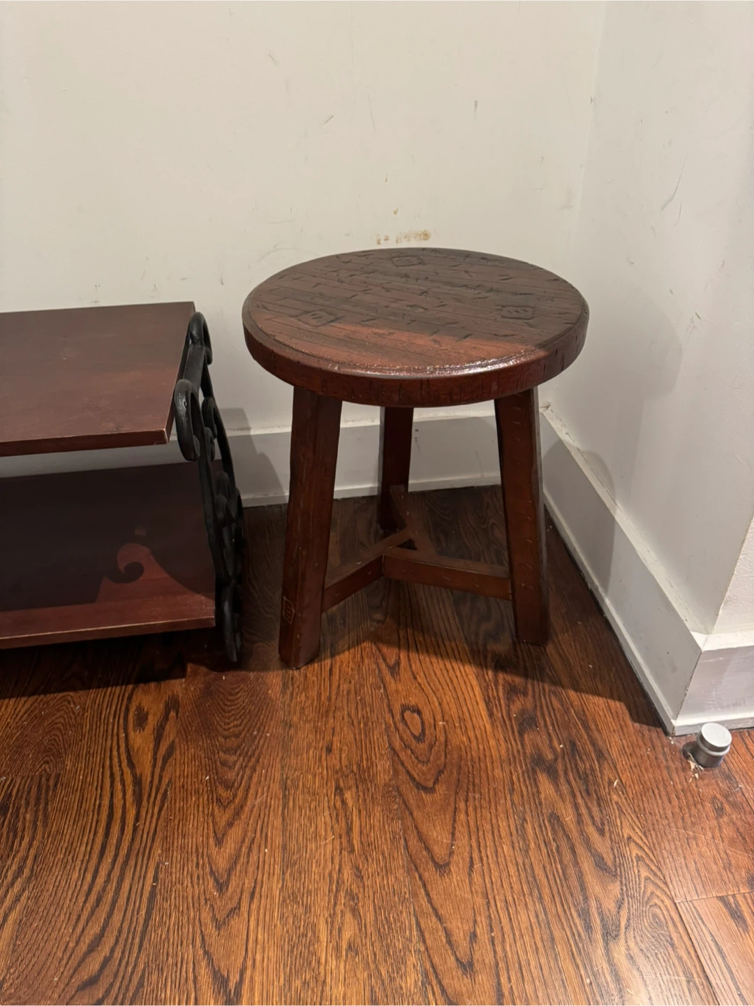 Pottery Barn Wooden Round Top Stool - photo 3