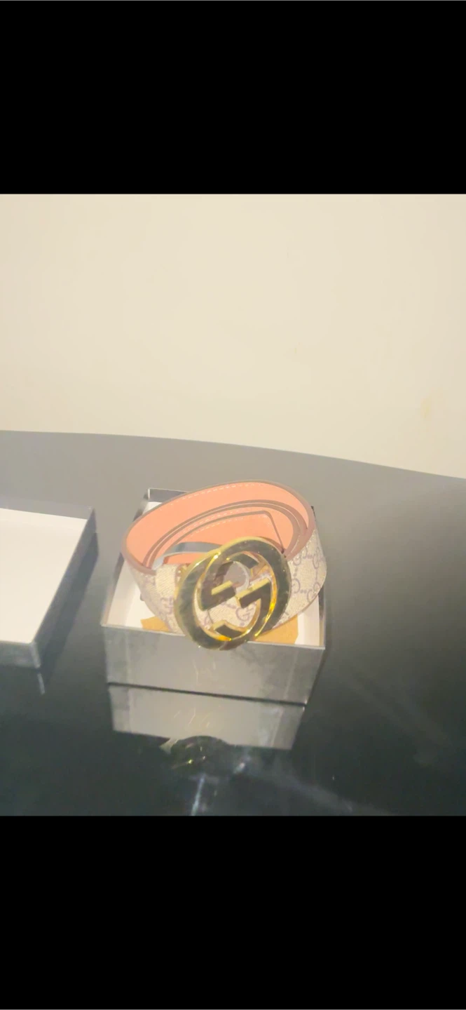 Gucci GG Supreme Canvas Belt with Gold Buckle - photo 4