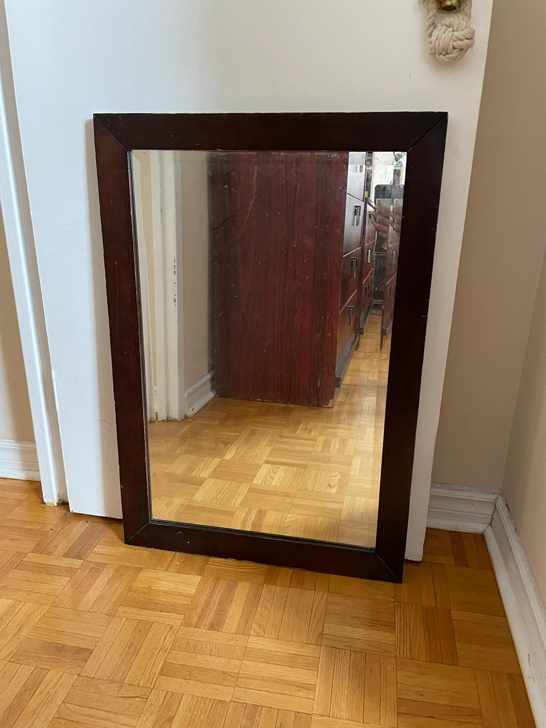 Dark Wood Framed Mirror