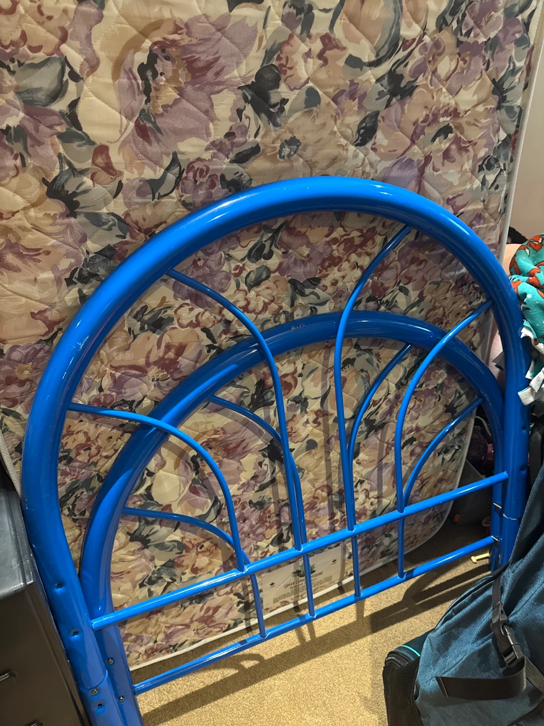 Blue Metal Twin Bed Frame Headboard