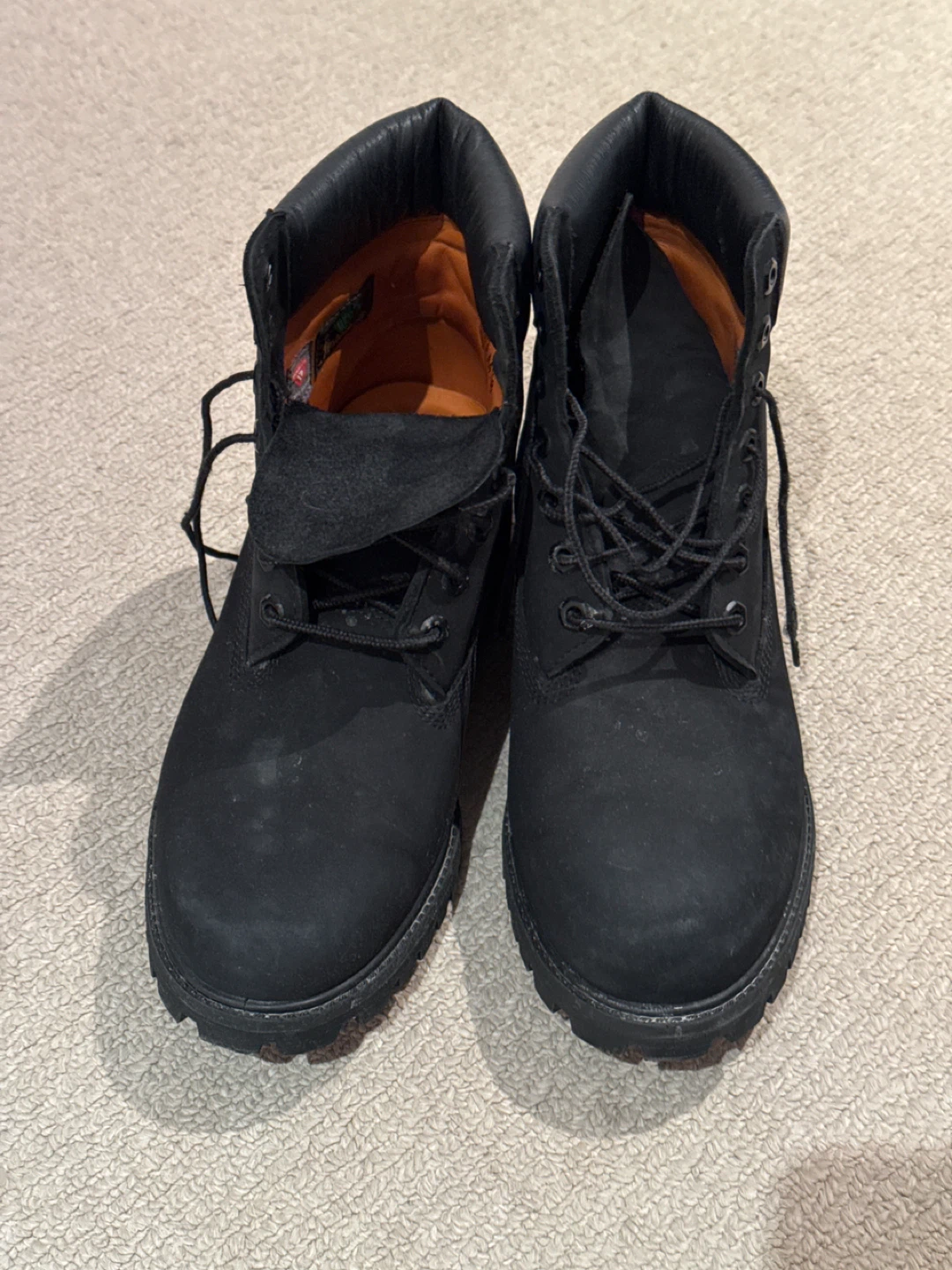 Timberland Black Leather Boots - Size 10