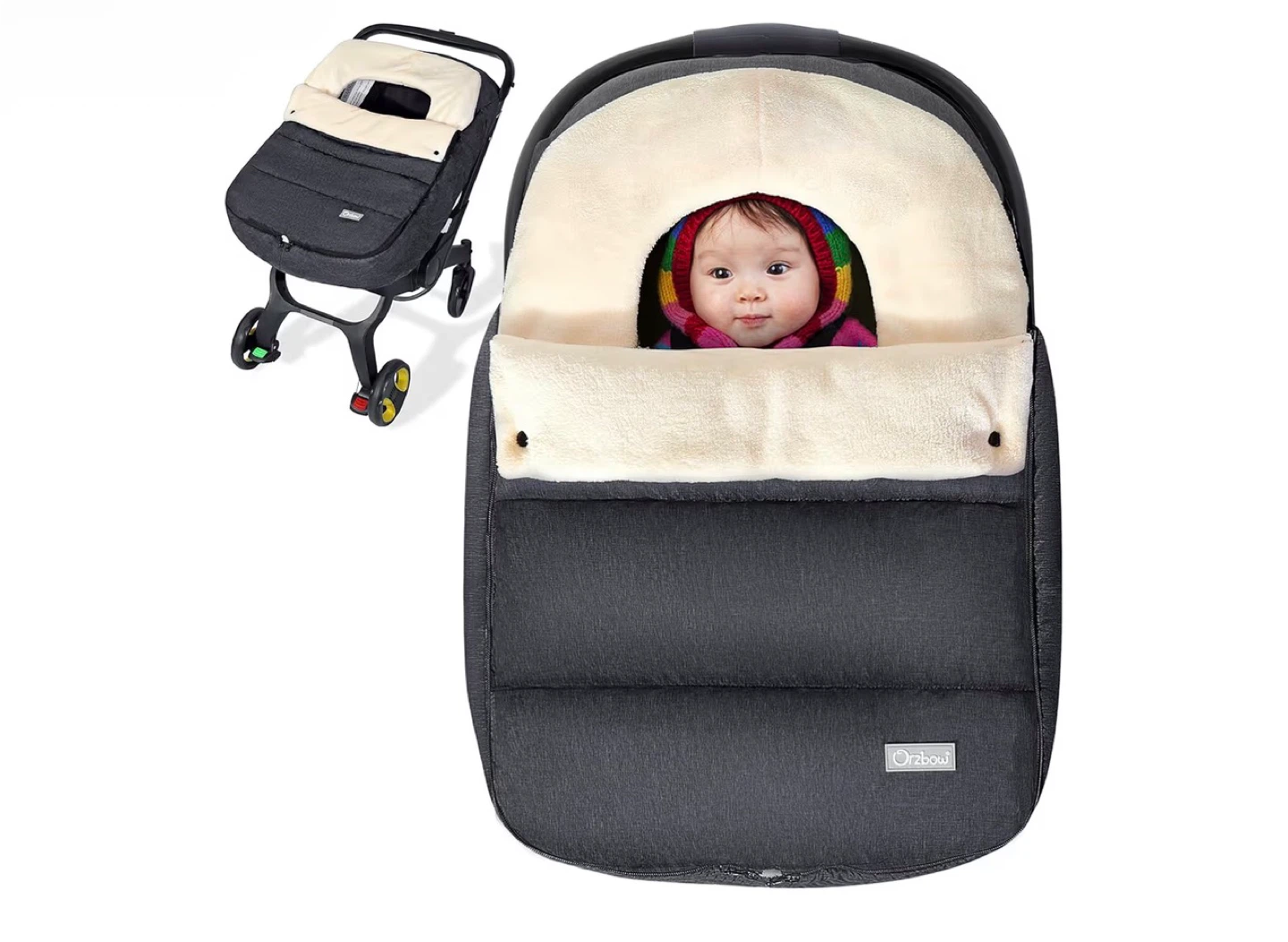 New Oobest Baby Stroller Footmuff - Dark Grey