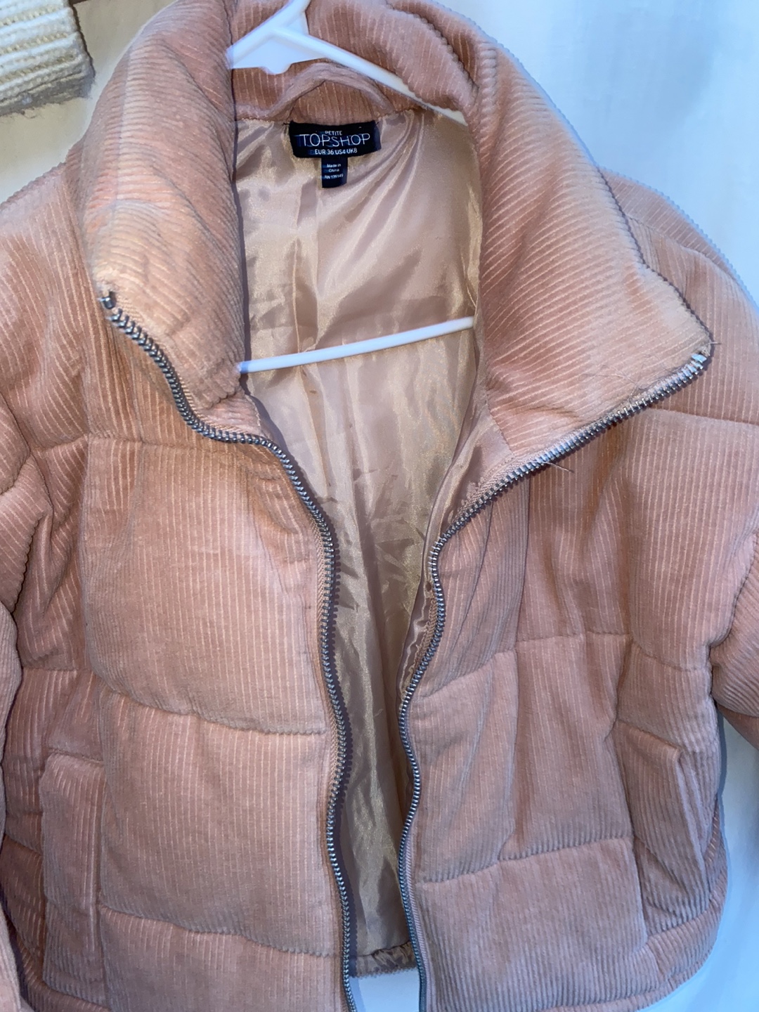 Topshop Pink Corduroy Puffer Jacket - photo 2