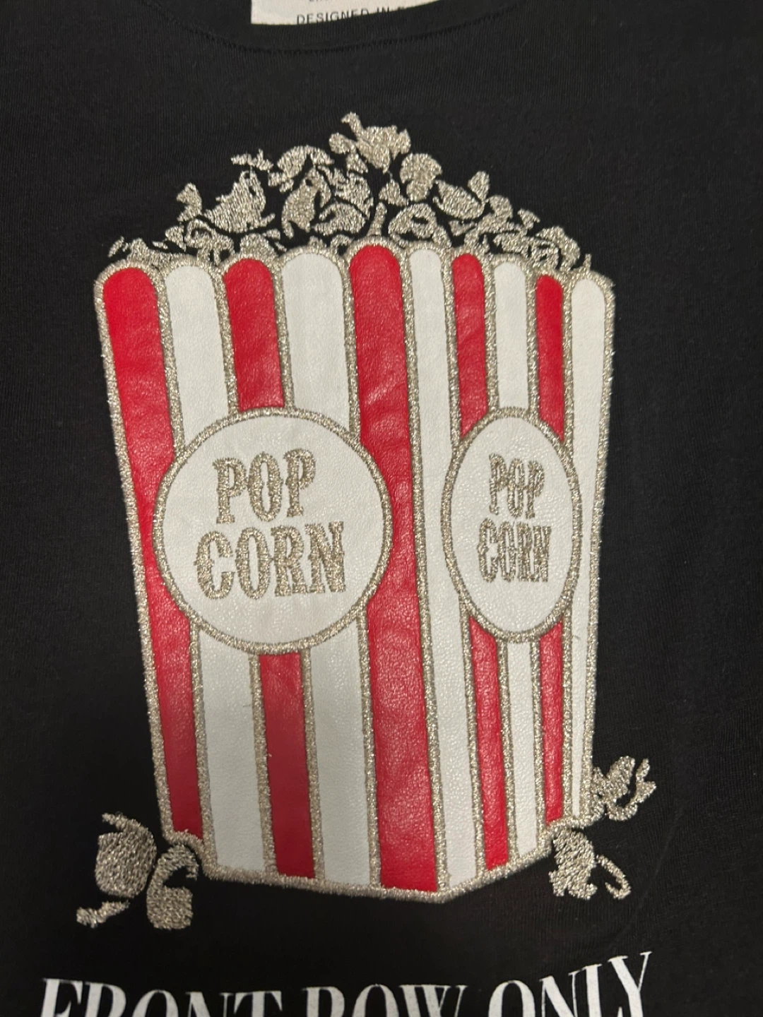 Quantum Courage Black Popcorn Graphic T-Shirt - photo 2
