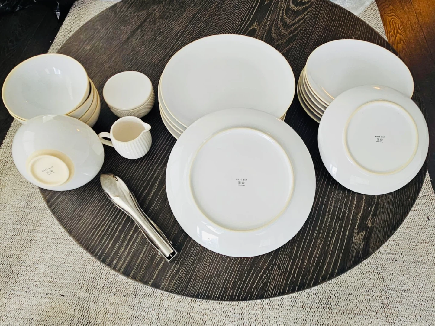 West Elm White Dinnerware Set (21 pieces) - photo 3