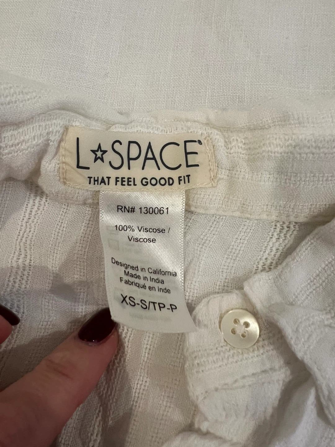 L*SPACE White Viscose Cover-Up Shirt XS-S - photo 3