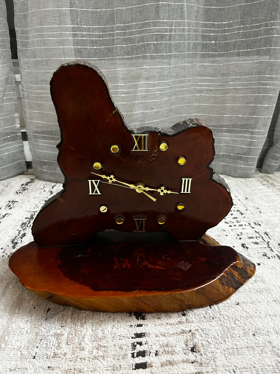 Rustic Live Edge Wood Desk Clock