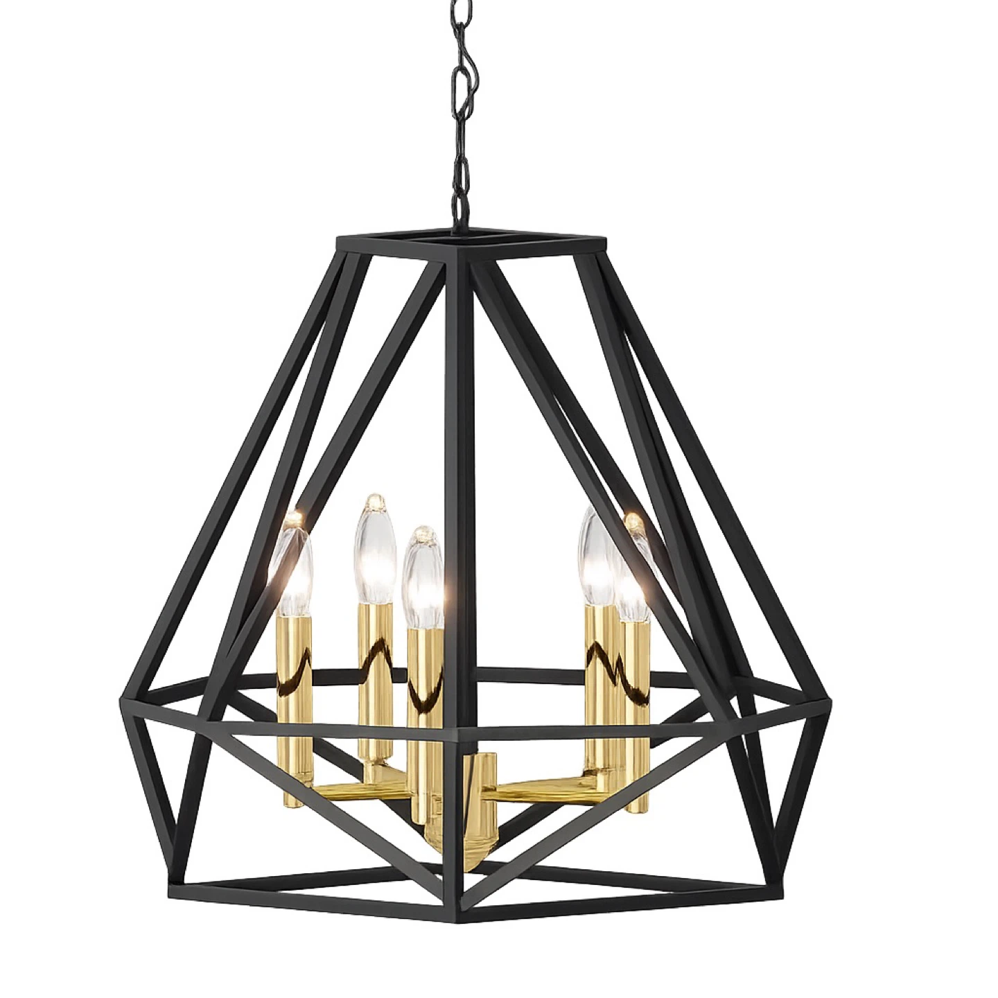 Black Geometric Chandelier Pendant Light