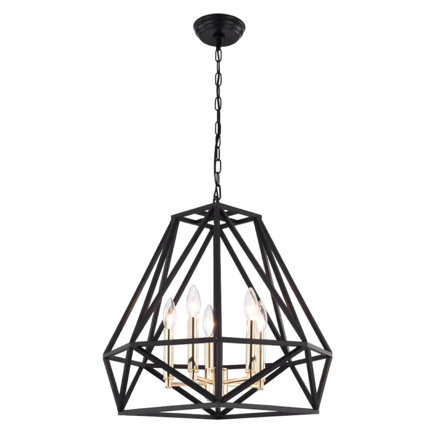 Black Geometric Chandelier Pendant Light - photo 2