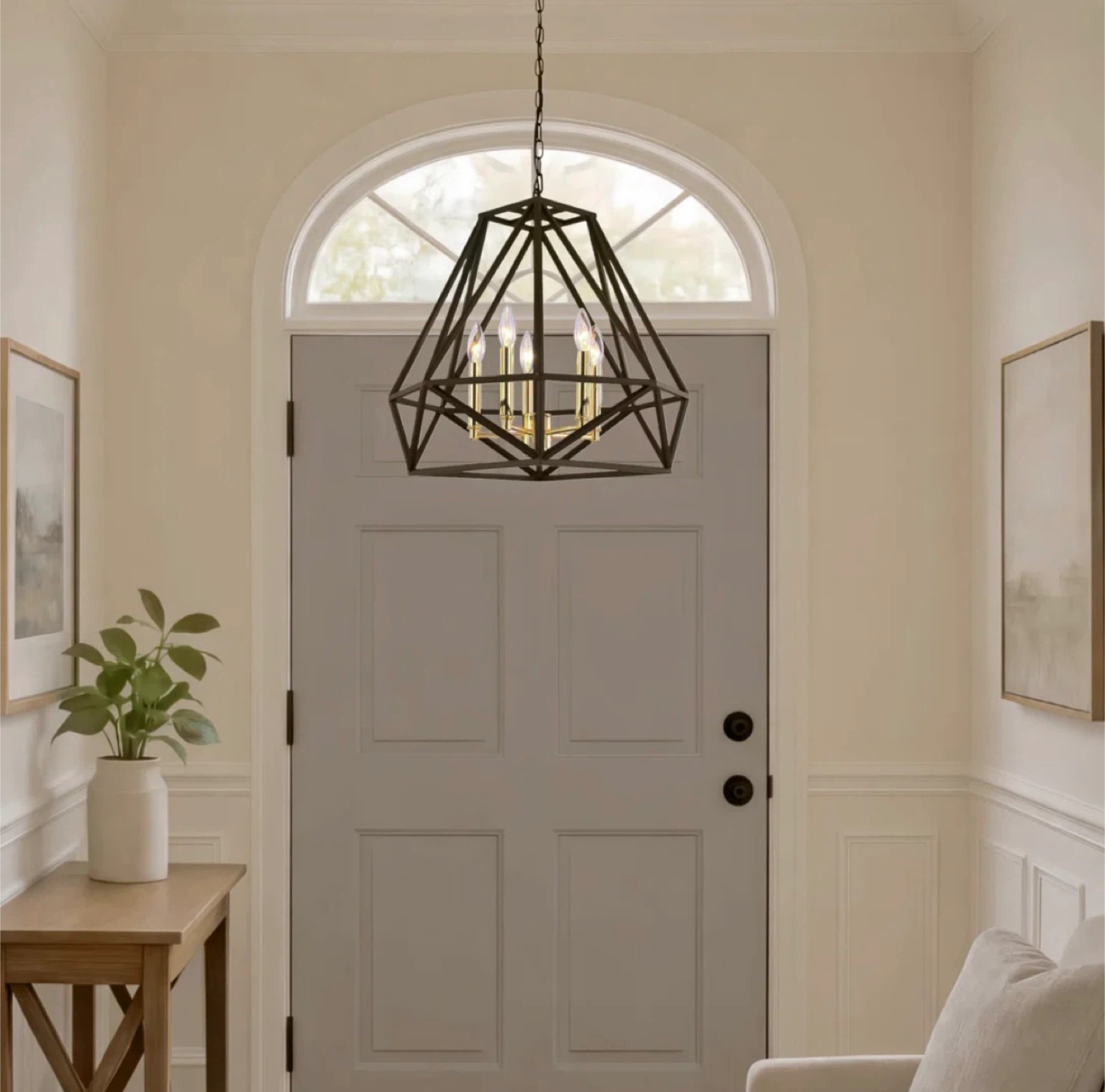Black Geometric Chandelier Pendant Light - photo 4