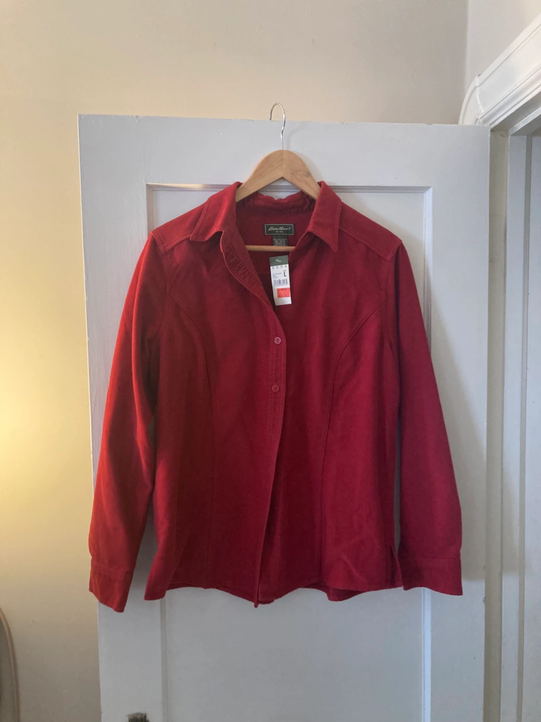 Eddie Bauer Red Button-Up Shirt - Size L