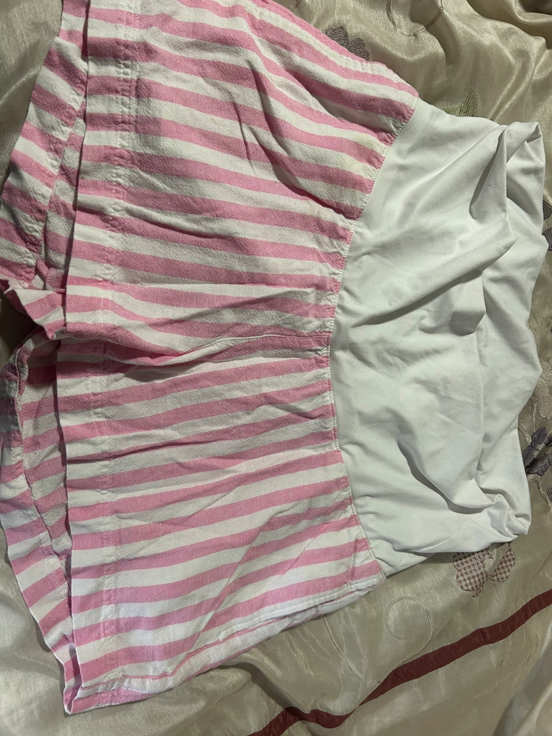 Old Navy Maternity Shorts Pink Stripe Size L