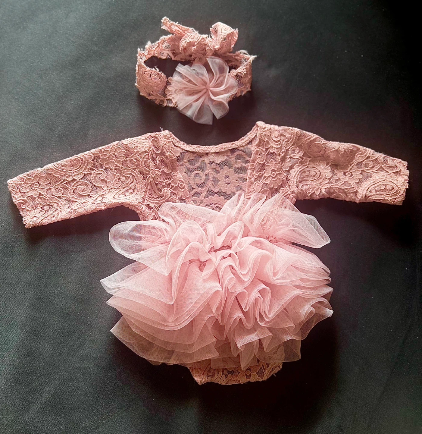 Baby Girl Floral Tutu & Headband Set (Size: Newborn)