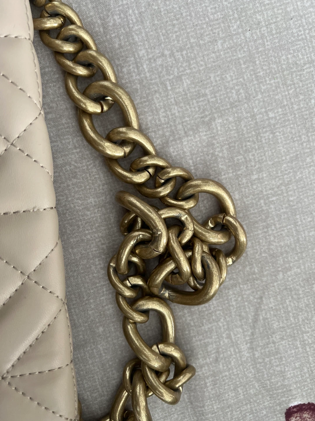 Quilted Chain Shoulder Bag - Cream - photo 2