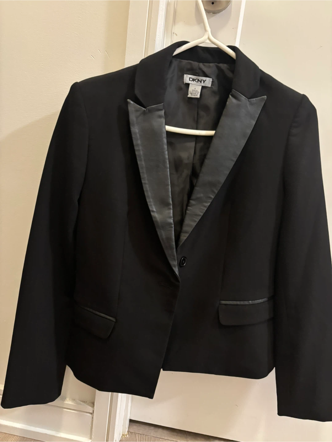 DKNY Black Blazer with Satin Lapels