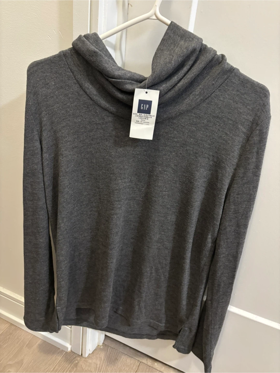 GAP Grey Cowl Neck Long Sleeve Shirt - photo 2