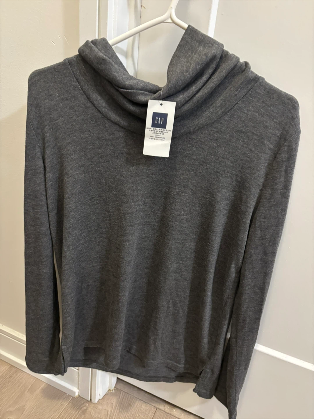 GAP Grey Cowl Neck Long Sleeve Shirt