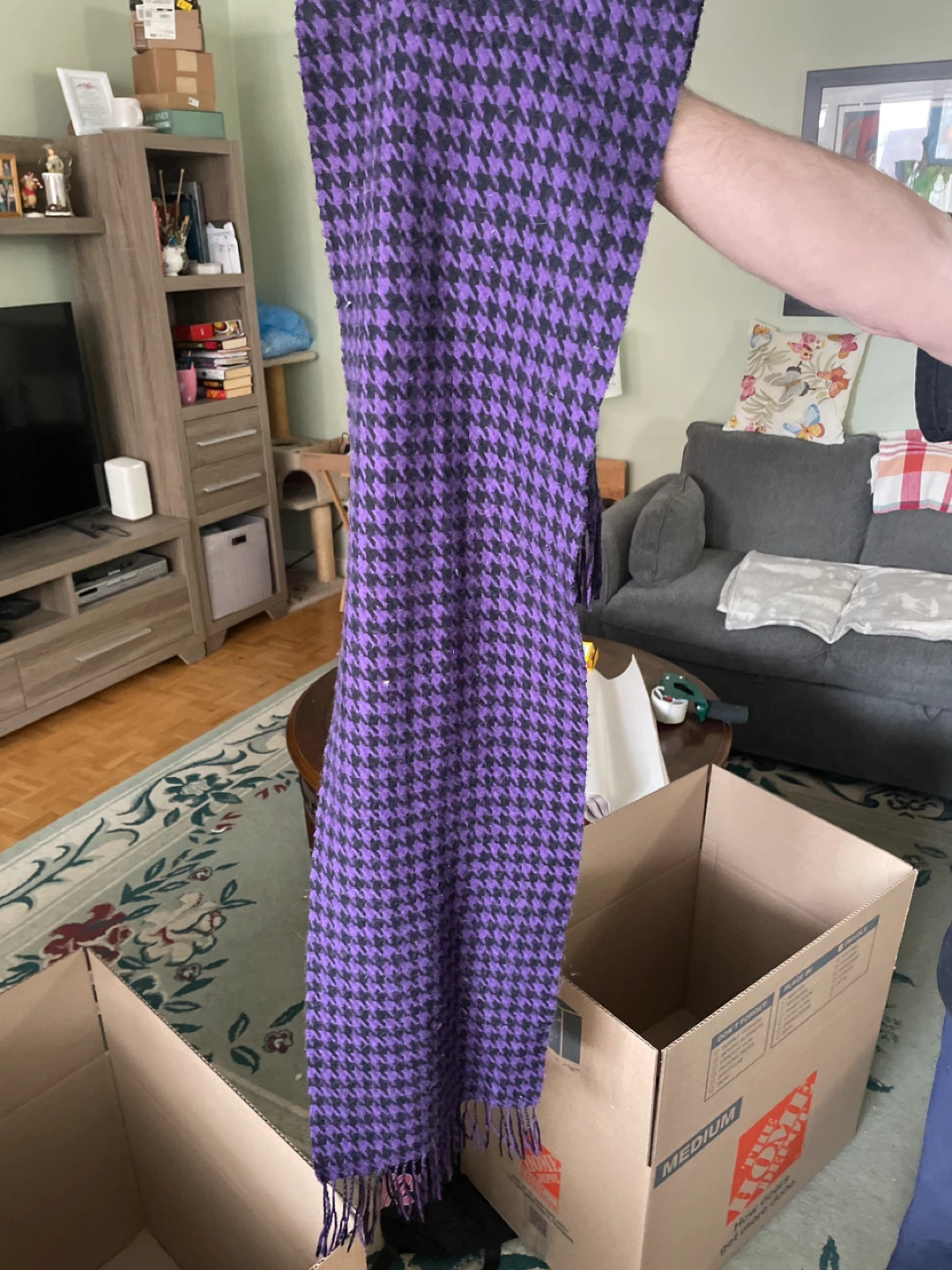 Purple and Black Houndstooth Scarf - photo 2