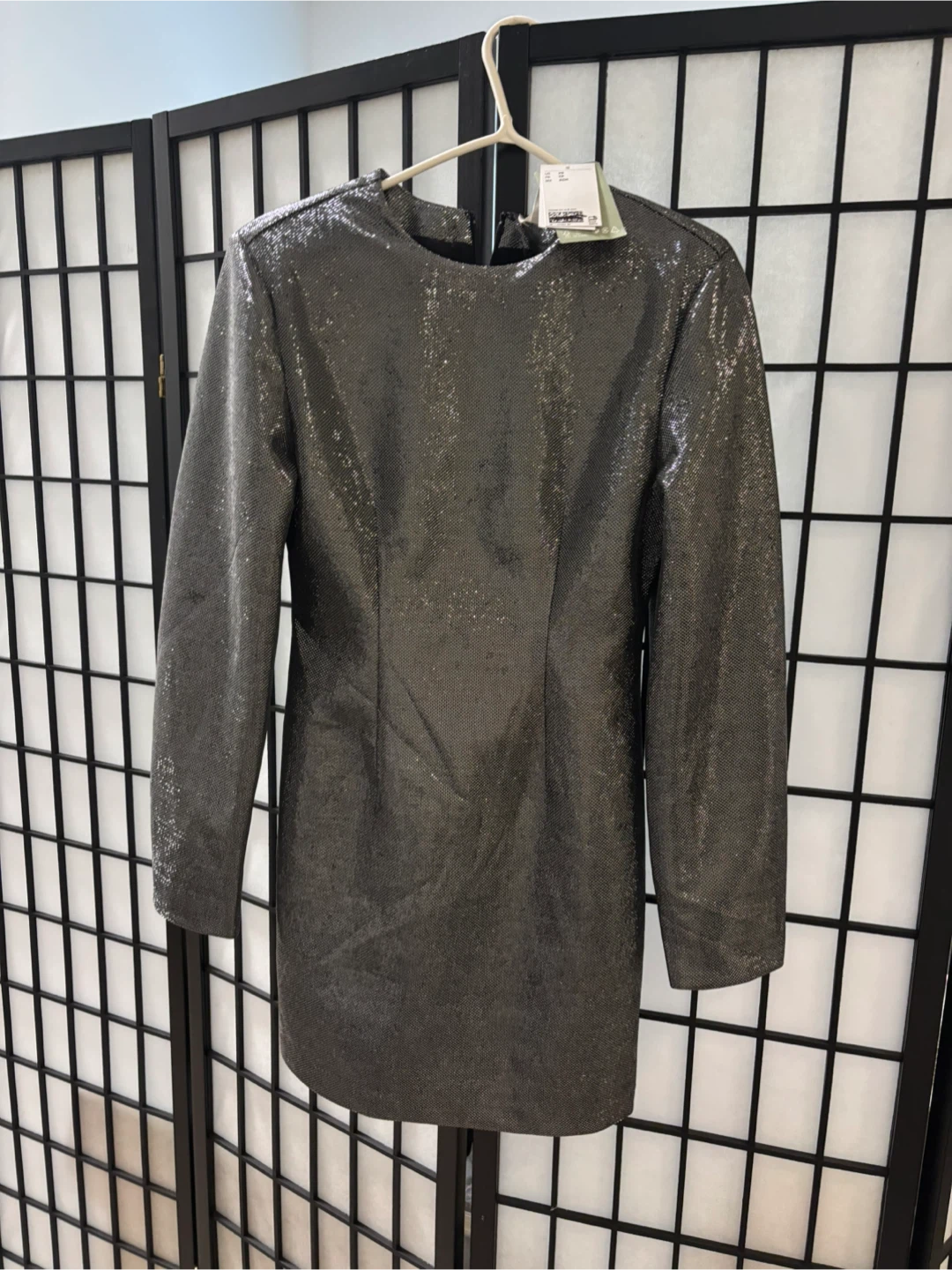 H&M Sequin Long Sleeve Mini Dress