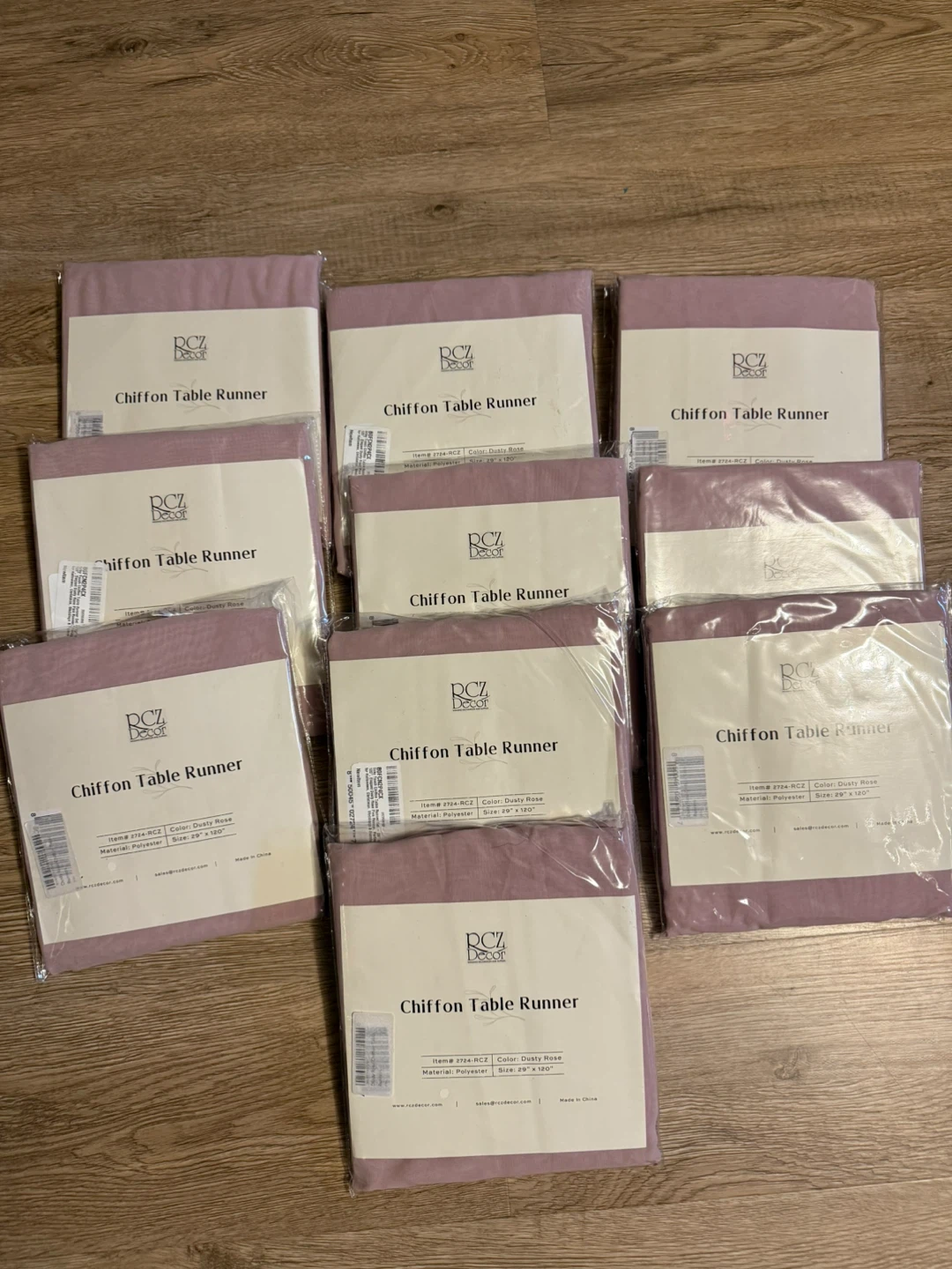 RCZ Décor Chiffon Table Runners - Dusty Rose (10 Total)