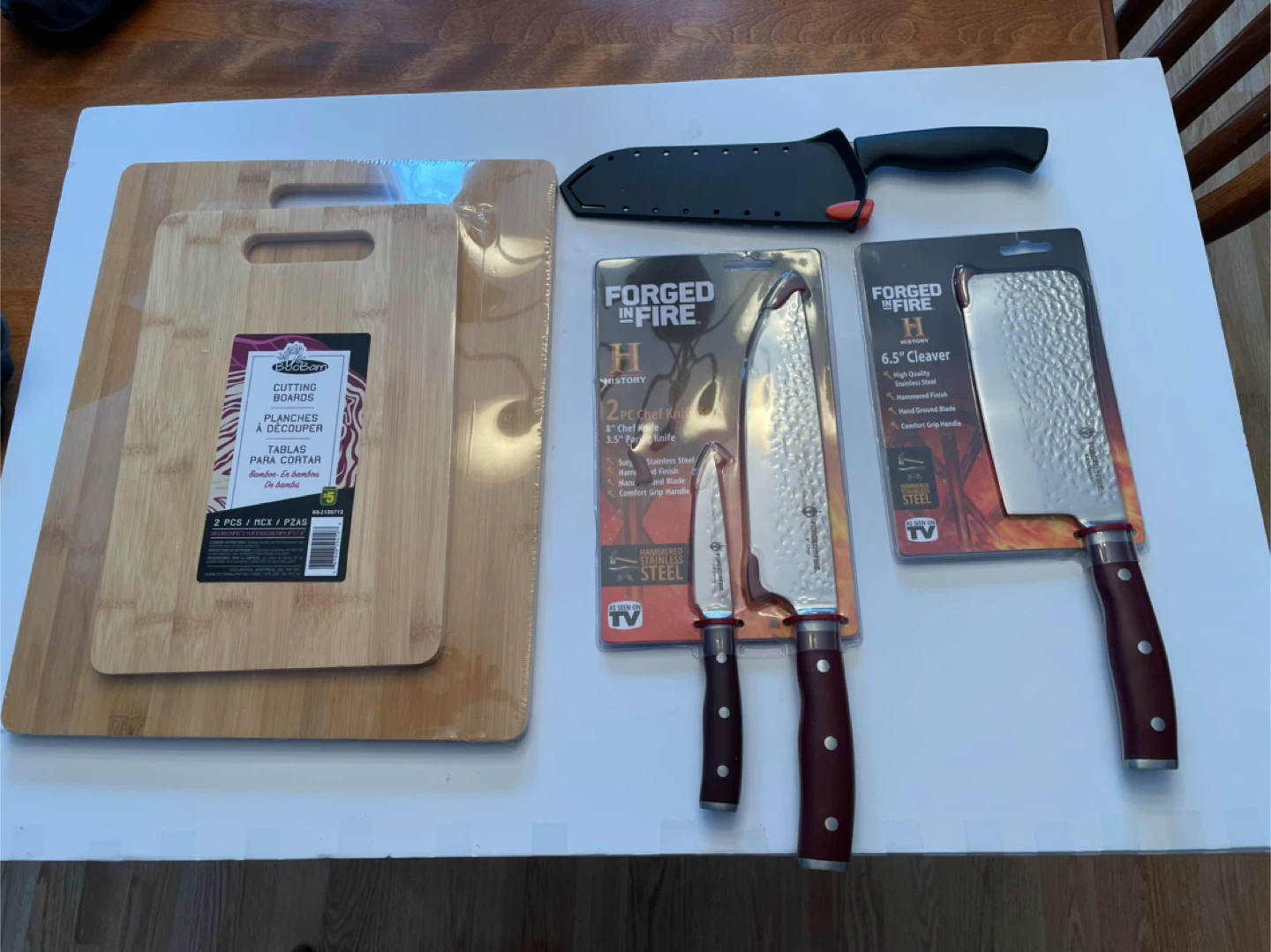 Forged in Fire Knife Set with Cutting Boards