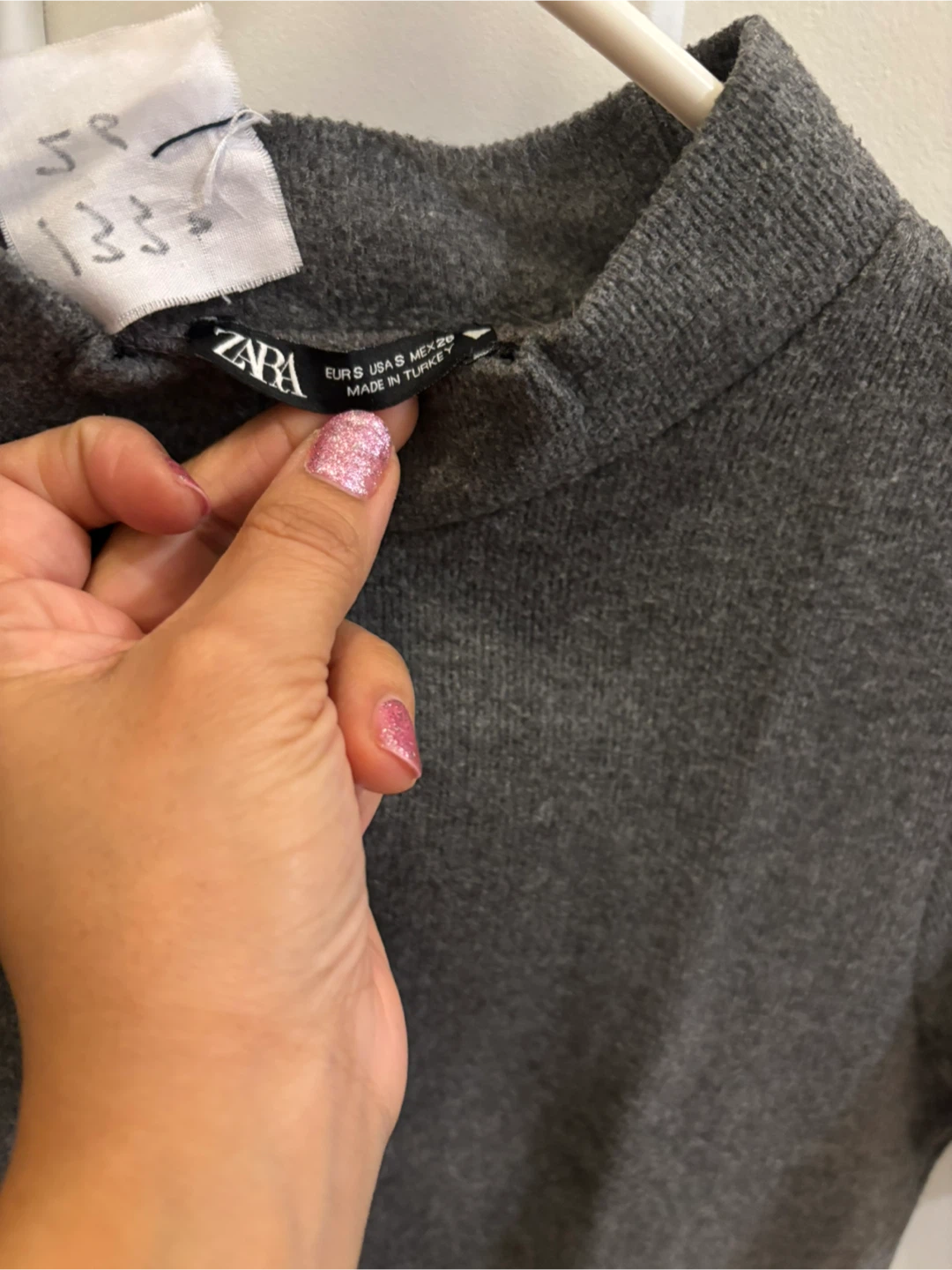 ZARA Grey Mock Neck Cropped Top Size S - photo 2