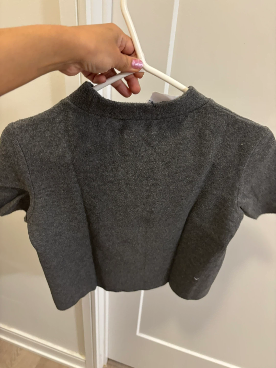ZARA Grey Mock Neck Cropped Top Size S - photo 3